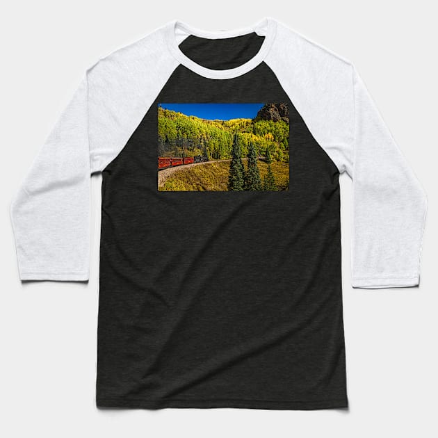 Cumbres and Toltec Narrow Gauge Railroad Baseball T-Shirt by Gestalt Imagery